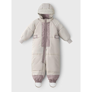 Комбинезон утепленный Leokid "Колор блок", серо-розовый